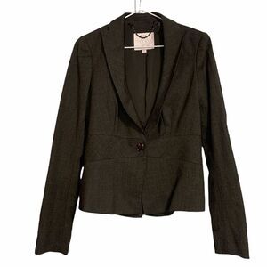 Rebecca Taylor Single Button Wool Fawn Knot Blazer